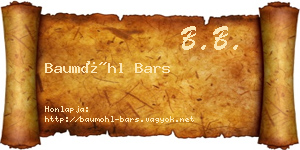 Baumöhl Bars névjegykártya